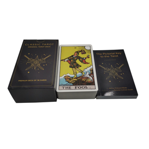 Juego de naipes de <span class=keywords><strong>tarot</strong></span> vintage con impresión personalizada, juego de naipes negros <span class=keywords><strong>gratis</strong></span> en español, cartas de egipcio a granel - Product Image 2