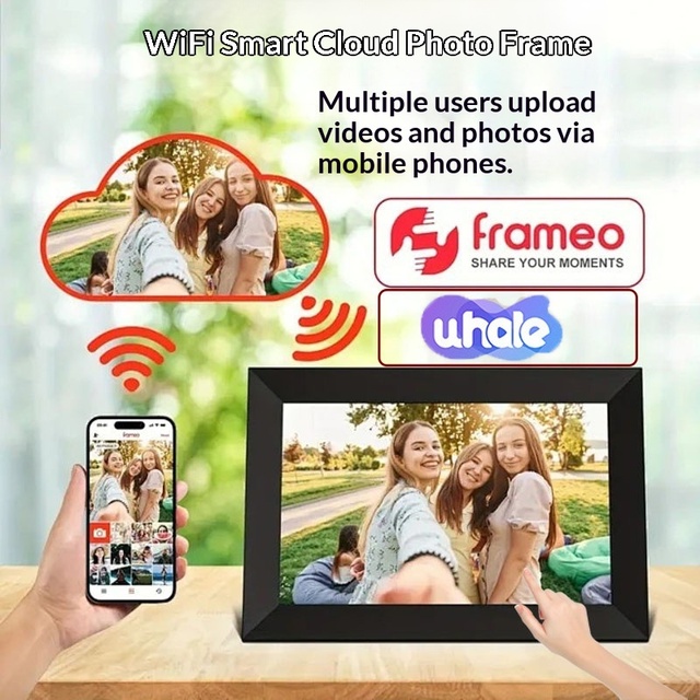 Smart Advanced Mathematics Cloud ABS 10.1-Inch Home Touch Screen WiFi Remote Transmission Electronic Photo Frame & Album Player