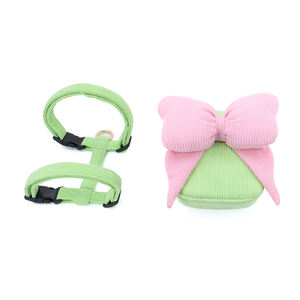 Mochila pequeña con lazo de pana, <span class=keywords><strong>collar</strong></span> de correa de perro bonito para varios tamaños, <span class=keywords><strong>collar</strong></span> de perro aceptado personalizado, juego de arné<span class=keywords><strong>s</strong></span> de correa doble para perros y gatos - Product Image 2