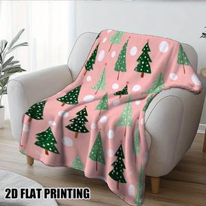 Christmas Christmas Tree Reindeer Flannel <b>Blanket</b> Throw <b>Blanket</b> Nap <b>Blanket</b> Festive <b>Winter</b> <b>Warm</b> Fade Resistant Lightweight YH-MT - Product Image 1