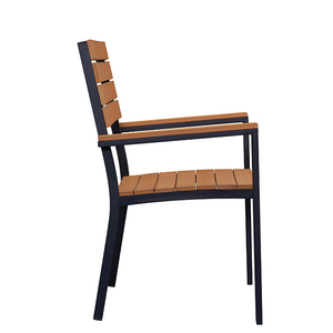 7 miếng gỗ Patio nhà hàng ngoài trời Vườn nhôm gỗ bàn ăn và Ghế bộ - Product Image 4