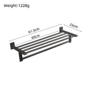 Accesorios de Ducha Multifuncionales al por Mayor, Repisa <span class=keywords><strong>para</strong></span> Toallas de Pared, Estilo Moderno <span class=keywords><strong>para</strong></span> Hotel, Repisa <span class=keywords><strong>para</strong></span> Toallas de Baño Negra Mate - Product Image 4