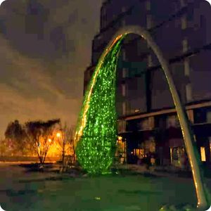 T20p40 ngoài trời RGB thông minh <span class=keywords><strong>LED</strong></span> lưới màn hình mềm trong suốt quảng cáo xây dựng đường phố vuông chiếu sáng cho thang máy sử dụng - Product Image 2