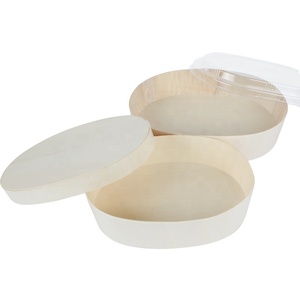 Round Poplar Bark Wooden Food Camembert Boxs For Cheese And Wine Pulp Wheel Packaging With Personalized Logo