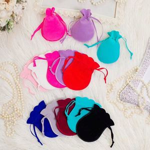 Petites pochettes en flanelle recyclables double face 7*9cm pour bijoux et artisanat avec cordon de serrage – Vente directe fabricant - Product Image 4