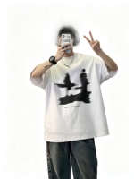 Camisetas American Vintage de Manga Corta Holgadas para Hombre, Camisetas de Algodón al por Mayor, Camiseta Extra Grande de 300 g/m²