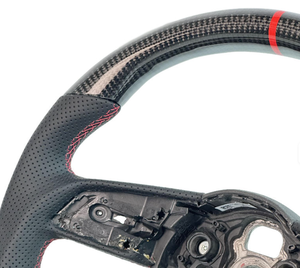 Volant de voiture en fibre de carbone forgée pour <span class=keywords><strong>Audi</strong></span> <span class=keywords><strong>RS4</strong></span> A4 B8.5 TT 8J A4 B6 4F S8 D4 S4 B8.B9 RS3 8V A6 C6 4F TT MK1 - Product Image 4