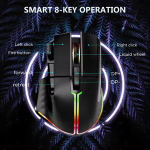 Souris optique de jeu silencieuse sans fil à double LED RVB programmable à recharge ergonomique OEM pour souris à clavier PC - Product Image 5