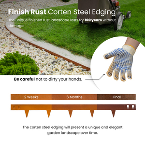 Ribete de jardín de acero corten ribete de paisaje de acero corten-acero-ribete de jardín - Product Image 5