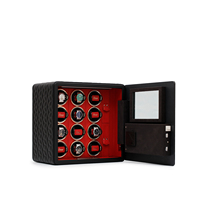 Boîte à montres automatique de luxe à 12 emplacements avec affichage LED, verrouillage par empreinte digitale, moteur silencieux et étui de rangement protecteur