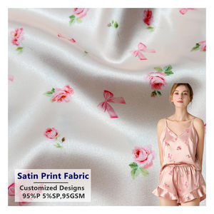 Seda Satén Suave <span class=keywords><strong>de</strong></span> 95GSM con Diseños Personalizados y Bajo MOQ, Impresión Digital por Sublimación, Satén <span class=keywords><strong>Armani</strong></span> para Vestidos y Ropa <span class=keywords><strong>de</strong></span> Dormir - Product Image 1