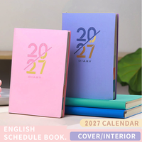 Agenda quotidien A5 en cuir PU à coupe diagonale, reliure cousue, carnet de notes 365 jours, calendrier annuel, cadeau