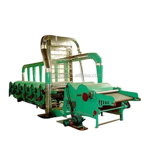 Production line for recycling waste fabric, home textile, waste fiber, spinning