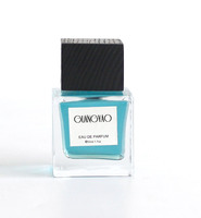 Flacon de parfum vide en verre transparent carré de 50 ml, personnalisé en gros, avec boîte cadeau en bois noir carré