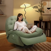 Canapé électrique inclinable de première classe, fonction de massage chauffante, fauteuil à bascule, tissu en cuir, métal, style de détente