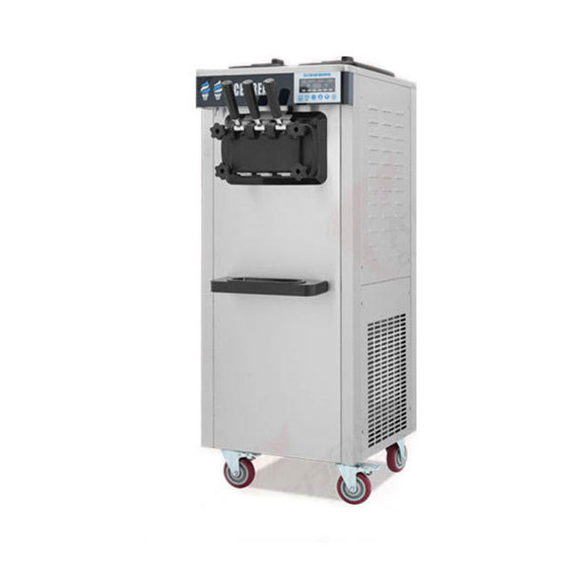 Commercial Stainless Steel Ice Cream Maker 18-25L/h 3 Flavors Automated Table Top 1700W Multi-Plug Yogurt Milk Soft Machine