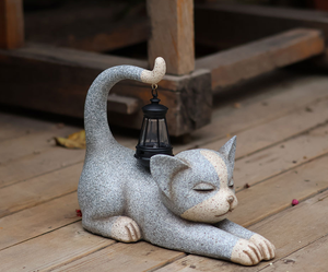 Polyresin Waterproof Hand-painted Custom Logo <strong>Cat</strong> <strong>Figurines</strong> &amp; Resin Garden Solar Decorations Animal Style Love Pattern Statues - Product Image 6