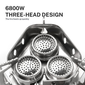 홈풀 가든 자동 3구 버너 스토브 야외 피크닉 캠핑 취사도구 가스 쿠커 휴대용 접이식 캠핑 스토브 - Product Image 2