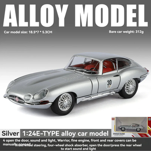 Modelo de Auto Deportivo Clásico Jaguar E-Type, Escala 1:24, Metálico, Altamente Detallado, Coleccionable, Coupé Deportivo Vintage - Product Image 2