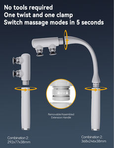 कस्टम लोगो मालिश बंदूक इलेक्ट्रिक पोर्टेबल वाइब्रेटर गहरे ऊतक परिणाम लंबे हाथ से हाथ में डबल सिर मालिश बंदूक - Product Image 3