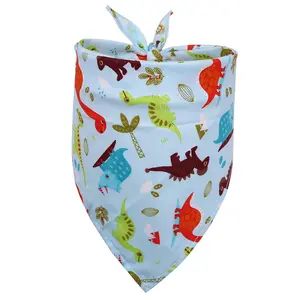 Pañuelo de tela con patrón de dinosaurio para perros, bufandas con cuello para mascotas, diseño de animales
