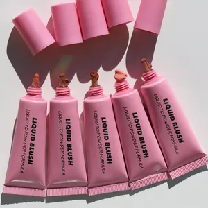 Commercio all'ingrosso di lunga durata liquido in polvere Formula fard guancia trucco rosa Vegan Cruelty Free Private Label fard liquido