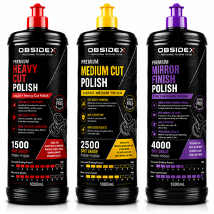 ชุดขัดเงา OBSIDEX พรีเมียม – น้ำยาขัดหยาบ, น้ำยาขัดปานกลาง และน้ำยาขัดละเอียดสำหรับแก้ไขสี (3×1000 มล.) - Product Image 1