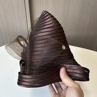 Sombrero Cloche de Kentucky Church Derby, Sombreros Elegantes para Fiestas de Té, Sombrero de Organza con Lazo para Bodas