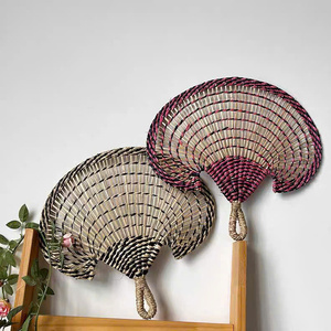 Straw Woven <b>Wall</b> <b>Fan</b> Home <b>Decoration</b> Hand Woven Modern Design Living Room Summer Use - Product Image 4