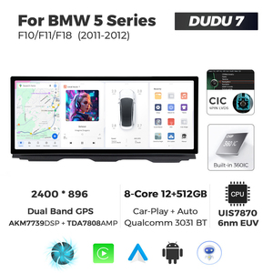 MEKEDE DUDU7 12.3 2400*896 Écran 2K <span class=keywords><strong>Radio</strong></span> Double Bande GPS Car-play Mise à Jour Automatique OTA pour <span class=keywords><strong>BMW</strong></span> Série 5 F10 F11 F18 2011-2017 - Product Image 4