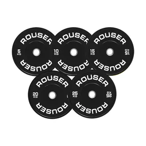 Rouser Fitness Poids Plaque D'haltère Fitness Gym Plaque De Poids Pare-chocs 5kg 10kg 15kg 20kg 25kg Plaques De Pare-chocs Pour L'entraînement En Gym