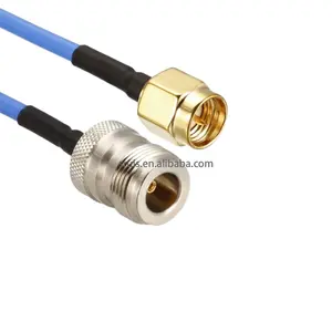 RF coaxial cable assembly N type female jack bulkhead waterproof to SMA male pin for RG141 extension pigtail 25CM length