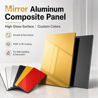 Panneau composite en aluminium de 4 mm, taille personnalisée pour mur-rideau et façade d'hôtel avec miroir