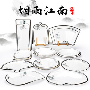 Platos Irregulares de Melamina Misty Jiangnan para Restaurantes Chinos, Hoteles y Servicio de Platos Fríos - Product Image 5