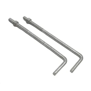 工厂价格钢材L型地脚螺栓基础螺栓，带螺母和垫圈