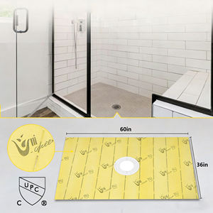 Kit <span class=keywords><strong>de</strong></span> receveur <span class=keywords><strong>de</strong></span> <span class=keywords><strong>douche</strong></span> moderne et léger en EPS 60" x 38" |   Membrane d'étanchéité pré-calculée pour drain central <span class=keywords><strong>de</strong></span> 6,3 pouces, installation facile et sûre - Product Image 1