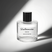 Vente en gros de flacons de parfum ronds de luxe de 30ml 50ml 100ml flacons de parfum en verre vide transparent de haute qualité avec emballage en boîte