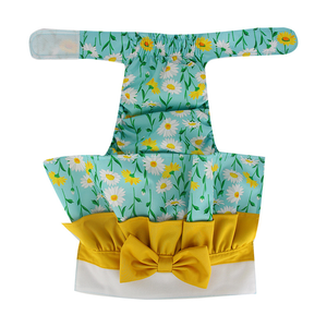 Femelle Pet Couches Imperméables Noeud Papillon Conception XS-L Jupe Chien Sanitaire Pantalon Durable Coton <span class=keywords><strong>Lavable</strong></span> Réutilisable Chien Couches - Product Image 6