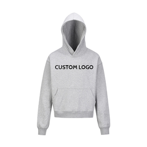 Sweat à capuche épais en coton 100% avec logo personnalisé, sans cordon, style streetwear, sweat à capuche surdimensionné pour homme - Product Image 1