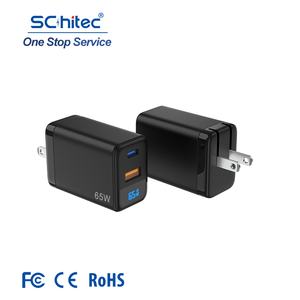 Cargador Schitec 65W GaN con Enchufe Estándar Americano, Carga Rápida PD, Adaptador USB C y USB A, Pantalla LED de Energía para Laptop, Teléfono, Tablet, OEM - Product Image 1