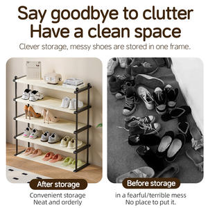 נעלי מתלה פלסטיק אופנתיות קל משקל רב תכליתי ללא קיפול עיצוב אבק-עמיד אור הרכבה - Product Image 3