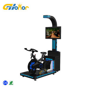 Plateforme de <span class=keywords><strong>simulation</strong></span> de vélo VR avec écran d'ordinateur, expérience de cyclisme 9D, en aluminium, pour centres commerciaux intérieurs/extérieurs - Product Image 2