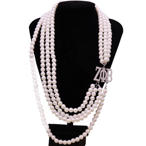 <span class=keywords><strong>Collier</strong></span> long en <span class=keywords><strong>perles</strong></span> ABS multicouches avec lettres grecques ZETA PHI BETA pour sororité, vente en gros - Product Image 5