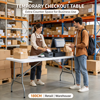 Table pliante en plastique empilable pour l'extérieur, idéale pour les festivals, les foires et les réceptions