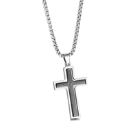 Colliers pour Hommes en Acier Inoxydable PVD avec Pendentifs Croix Religieuse, Verset Biblique de la Prière du Seigneur, Bijoux de Mode Raffinés