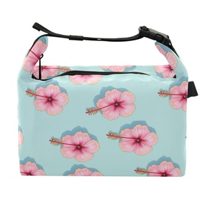 Hawaiian Pink Hibiscus Flower Lifestyle Custom Insulated Thermal Lunch Cooler Bags Lightweight Eco-Friendly Cooler Lunch Bag - Product Image 1