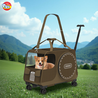 PGS PTB01C Poussette pour animaux de compagnie pliable, écologique, durable, réglable, à 4 roues, imperméable, respirante, avec cadre en fil d'acier stable