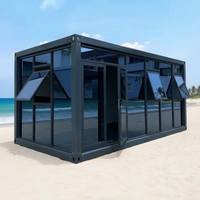 Bâtiment de bureau modulaire préfabriqué moderne de 20 pieds, maison-conteneur de centre commercial avec panneau sandwich et acier pour restaurant, hôtel