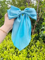 Top vente nouveau Design soyeux Satin arc pinces à cheveux longue queue arcs pince pour filles femmes grands arcs de cheveux solides épingle à cheveux