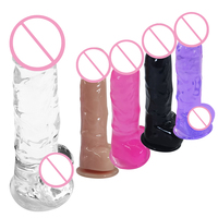 Varita Consolador Mini de Silicona de Cristal Realista YAQU de Diferentes Pulgadas con Ventosa Colorida Pene Artificial al por Mayor para Mujeres